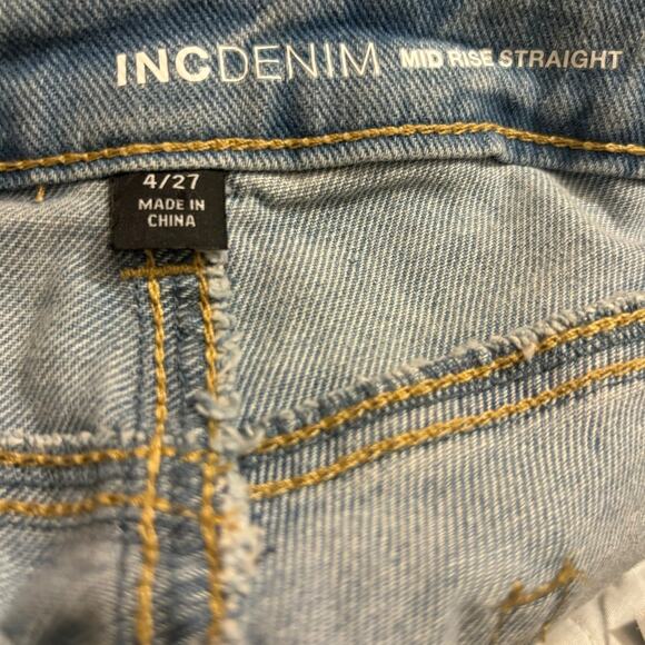 INC NWOT Women's Mid-Rise Embellished Straight Leg Jeans Size 4 - Picture 5 of 6